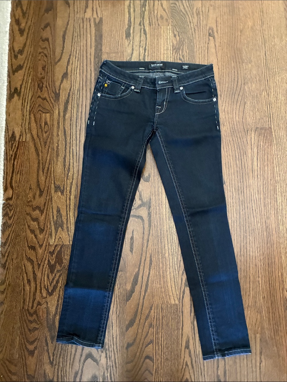 Dark Indigo Skinny Jeans with Contrast Stitching - Women